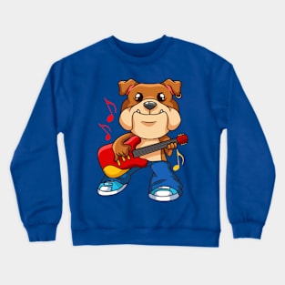 Dog Guitarist Guitar Player Rocker Musician Crewneck Sweatshirt